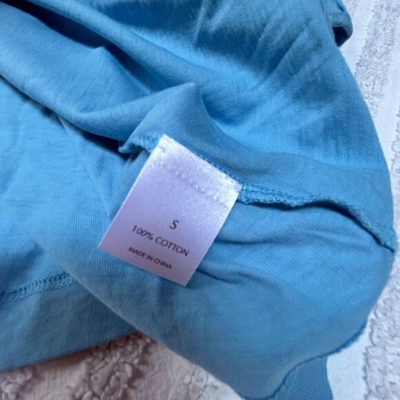 TSE Women's Top 3/4 Sleeve Knit Cotton Round Neck T-Shirt Blue Size Small - Picture 4 of 9